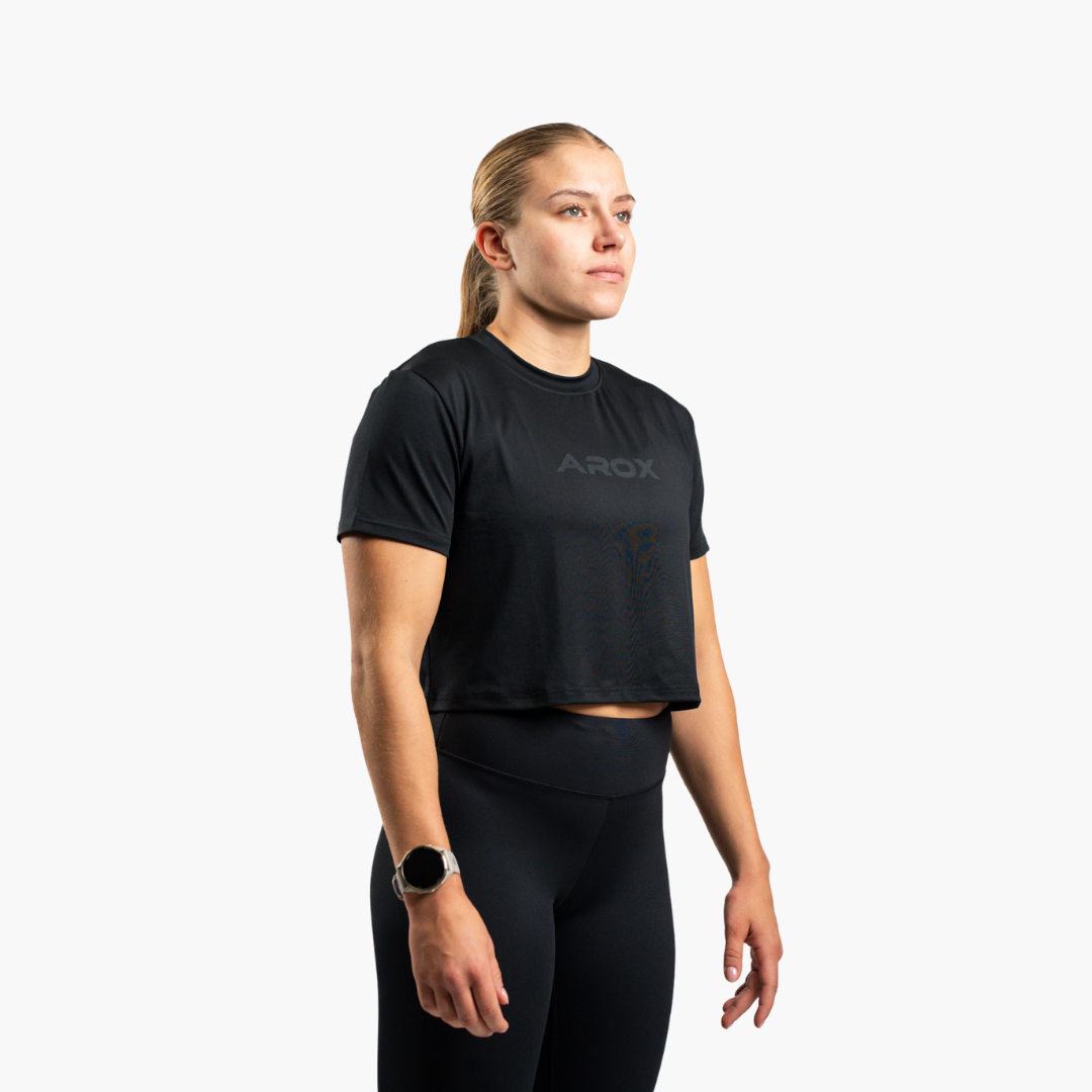 Women's Ecoflex box crop t-shirt black