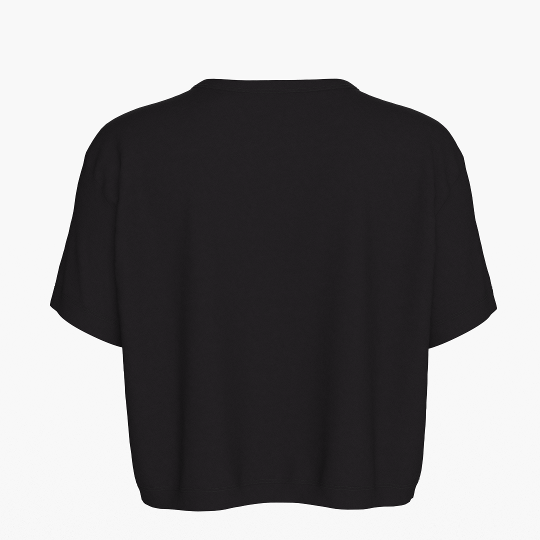 Women's sportstech box crop t-shirt black