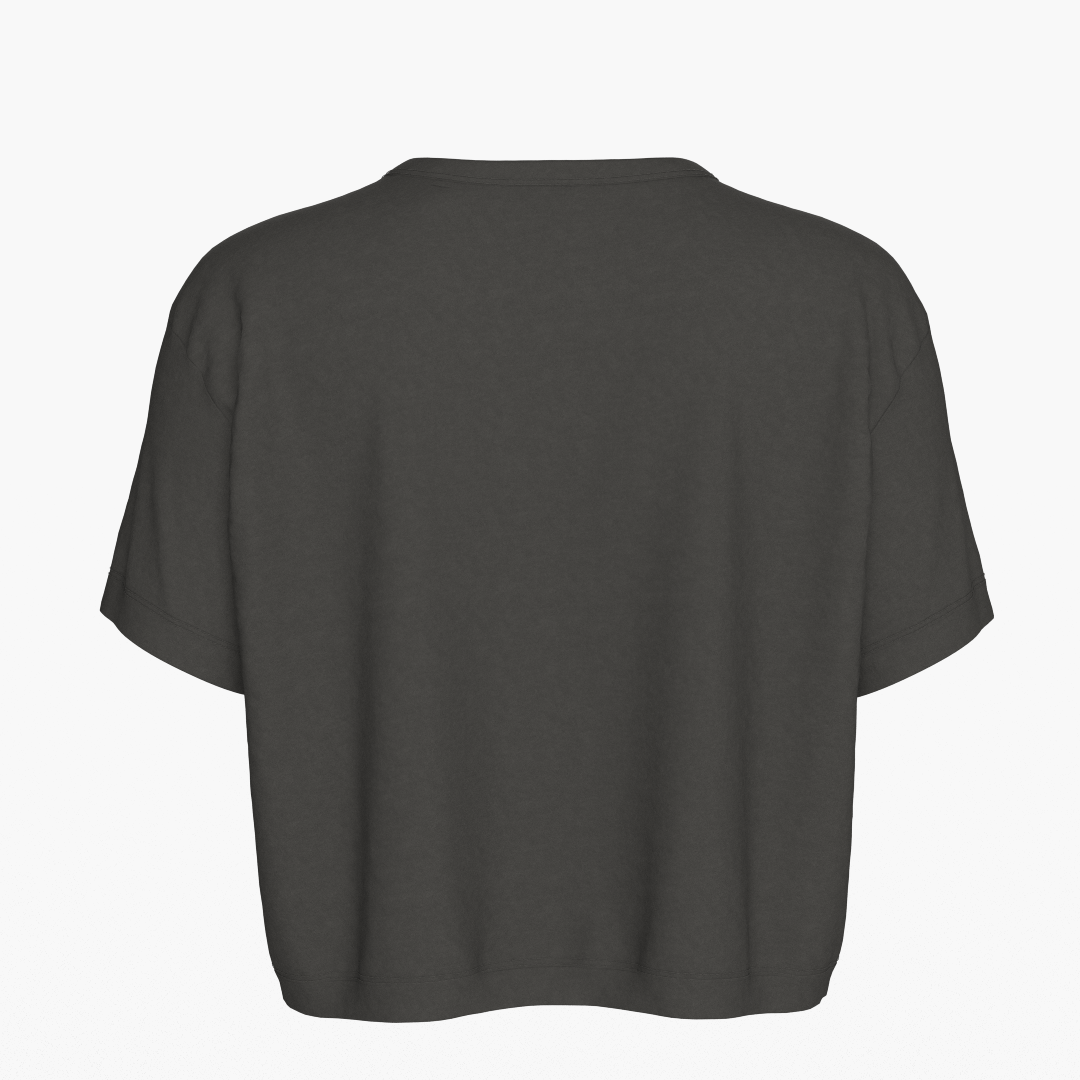 Women's sportstech box crop t-shirt grey