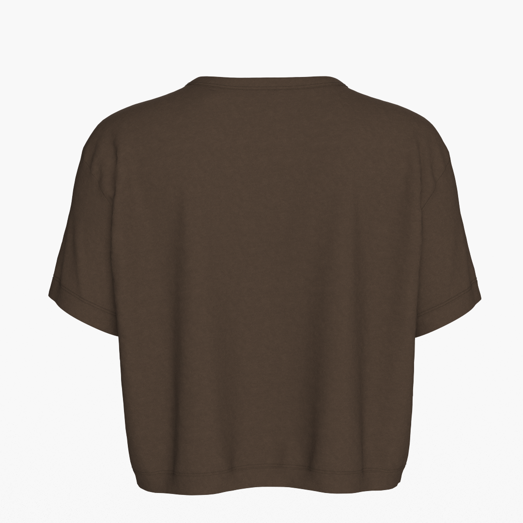 Women's sportstech box crop t-shirt brown