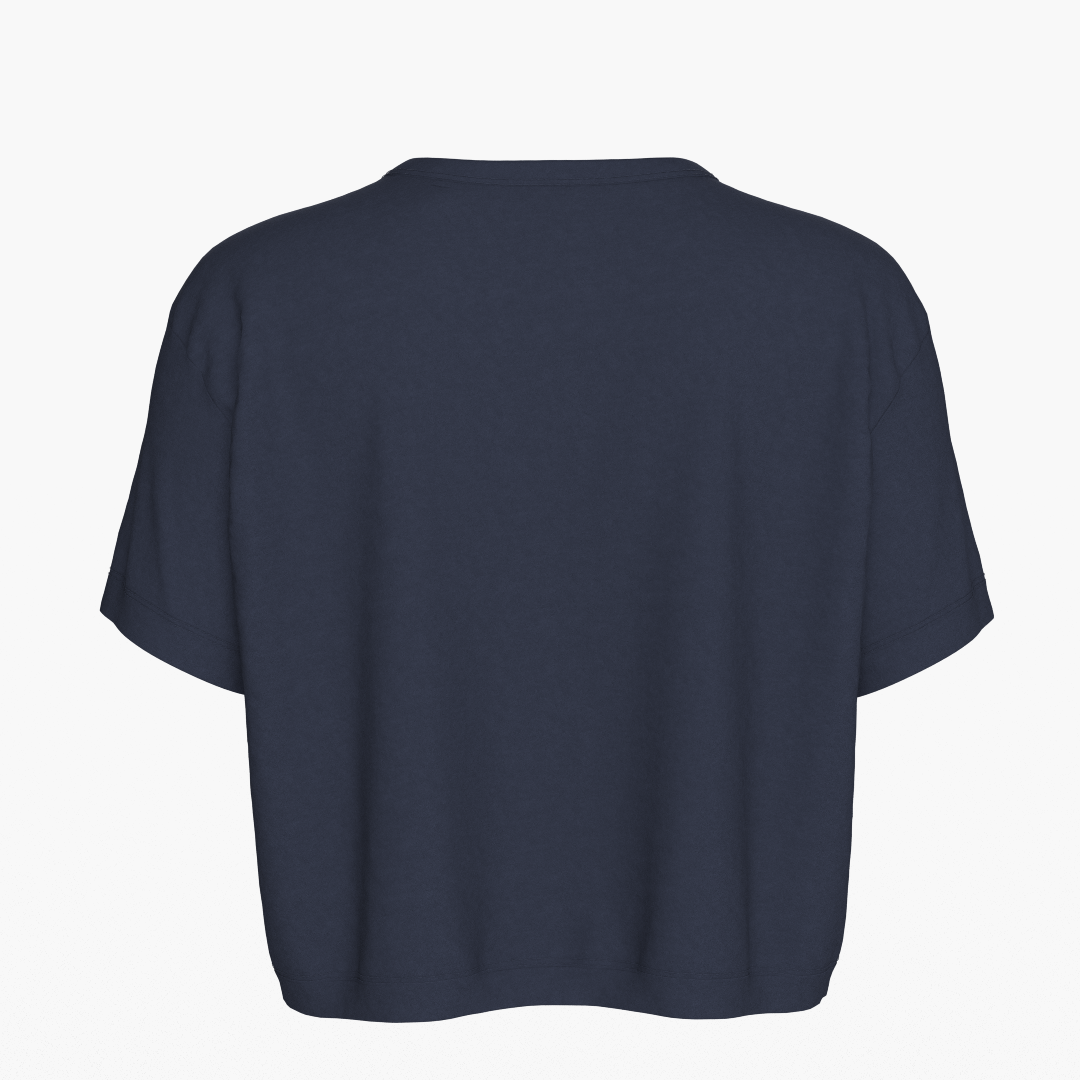 Women's sportstech box crop t-shirt navy blue